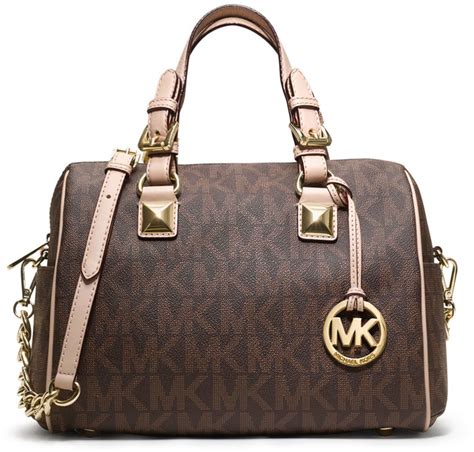 michael kors grayson brown medium|Grayson Medium Empire Signature Logo Satchel .